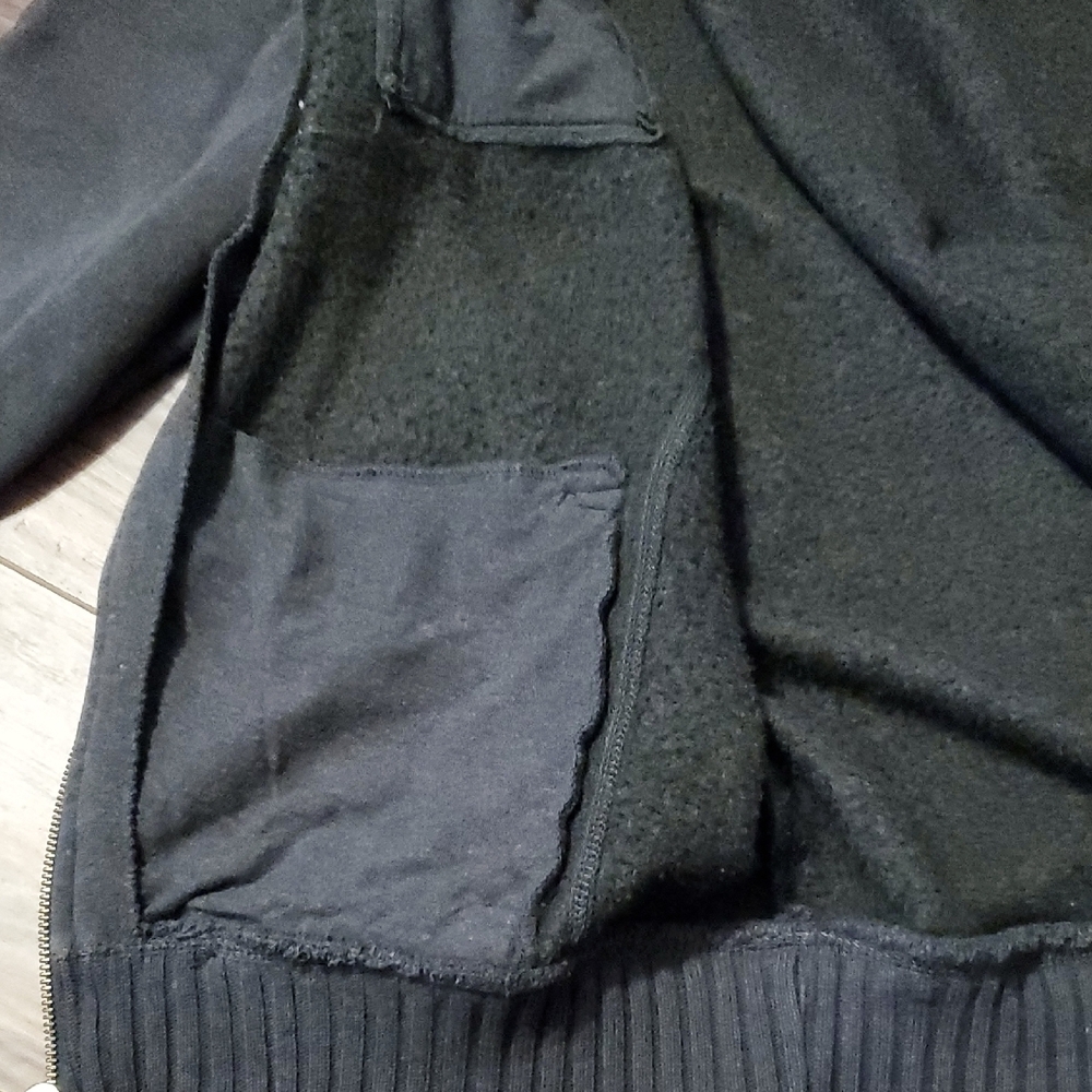 Calvin Klein Men's Charcoal Full-Zip Ribbed Collar Sweater Jacket - Picture 9 of 10